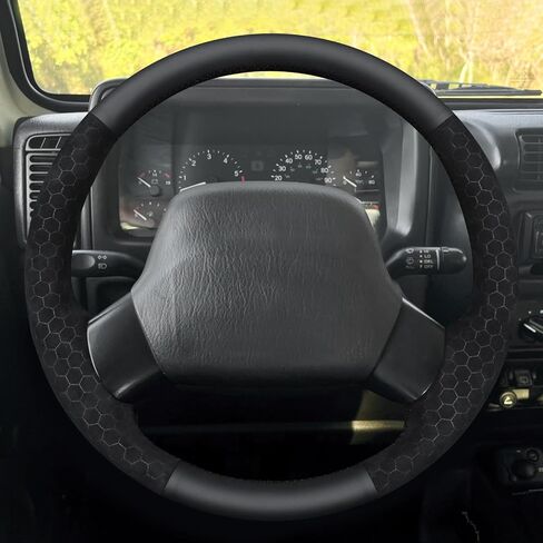 MEWANT Steering Wheel Cover for Jeep Wrangler TJ Cherokee XJ 1997-2002 Hand-Stitched Steering Wheel Wrap in Saudi Arabia