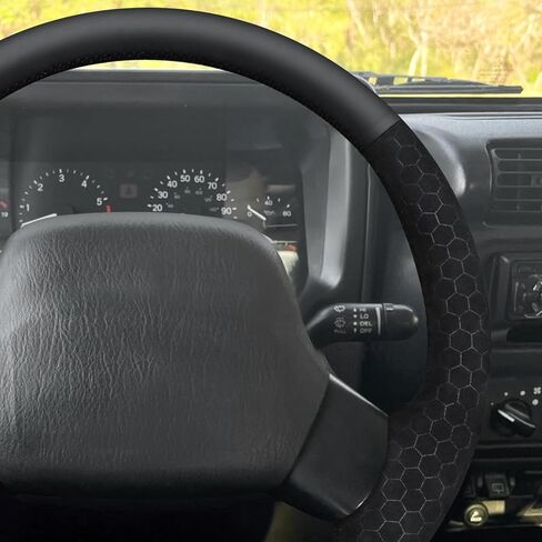MEWANT Steering Wheel Cover for Jeep Wrangler TJ Cherokee XJ 1997-2002 Hand-Stitched Steering Wheel Wrap in Saudi Arabia