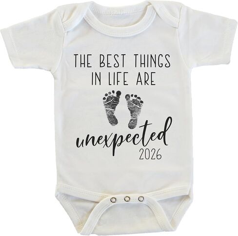 Witty and Bitty The Best Things in Life Are Unexpected Pregnancy Reveal Announcement Onesie/Bodysuit (May 2025) in Kuwait