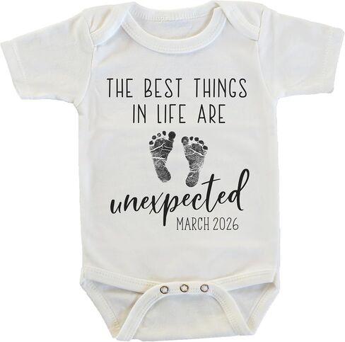 Witty and Bitty The Best Things in Life Are Unexpected Pregnancy Reveal Announcement Onesie/Bodysuit (May 2025) in Kuwait