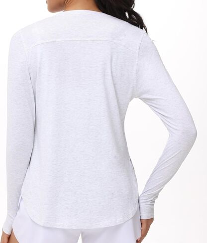 Women's Long Sleeve Workout Shirts Lightweight Cotton Running Yoga Tops with Thumb Hole in Saudi Arabia