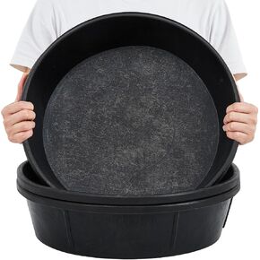 Sadnyy 5 Pcs Rubber Feed Pan 3 Gallon Rubber Tub Large Utility Feed Bucket for Dogs Goats Horses Chicken Dust Bath Container Animal Feeding, 17.1 x 4.3 Inch in Kuwait