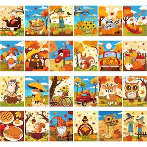 Sherr 24 Pcs Pre Drawn Canvas for Painting Adult Pre Printed Canvas Bulk Sip and Paint Kit Stretched Panels Paint Set for Theme Painting Night Party Favor (Autumn Halloween,8 x 10 Inch) in Kuwait