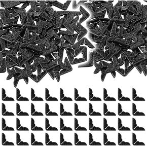 200PCS Vintage Book Corner Protector Metal，Corner Cover for Scrapbook，Protector File Folder Corner，Decorative Protector for Scrapbook Album Men，for Crafting Scrapbooking Photo Angle Book Cover Menus in Kuwait