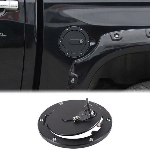 Aunginsy Car Fuel Tank Cap Replacement Anti-theft Lock Cap Compatible with Toyota Tundra 2007-2021 Door Fuel Tank Cover W/Lock Gas Cap Tank Trim Cover Fuel Filler Door Protector with Lock Accessories in Saudi Arabia