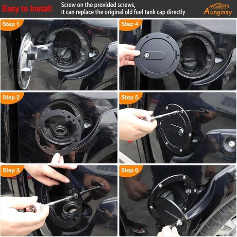 Aunginsy Car Fuel Tank Cap Replacement Anti-theft Lock Cap Compatible with Toyota Tundra 2007-2021 Door Fuel Tank Cover W/Lock Gas Cap Tank Trim Cover Fuel Filler Door Protector with Lock Accessories in Saudi Arabia