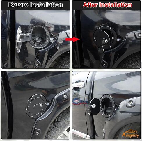 Aunginsy Car Fuel Tank Cap Replacement Anti-theft Lock Cap Compatible with Toyota Tundra 2007-2021 Door Fuel Tank Cover W/Lock Gas Cap Tank Trim Cover Fuel Filler Door Protector with Lock Accessories in Saudi Arabia