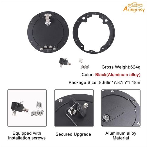 Aunginsy Car Fuel Tank Cap Replacement Anti-theft Lock Cap Compatible with Toyota Tundra 2007-2021 Door Fuel Tank Cover W/Lock Gas Cap Tank Trim Cover Fuel Filler Door Protector with Lock Accessories in Saudi Arabia