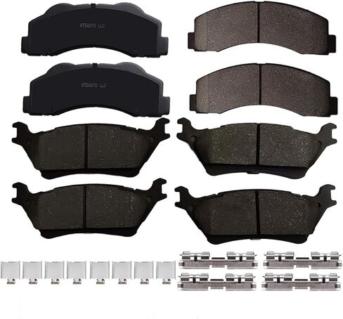 استبدال وسادات الفرامل الأمامية الخلفية الأوتوماتيكية PM لسيارة Ford F-150 2012-2018، مجموعة من 8 وسادات فرامل سيراميك in Saudi Arabia