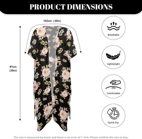 سترة كيمونو شيفون للسيدات من SEANATIVE سترة صيفية مثيرة شفافة ملابس سباحة بكيني مقاس كبير بدلة استحمام التستر in Kuwait