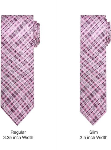 Jacob Alexander Men's Woven Plaid Pattern Regular or Slim Neck Tie in Saudi Arabia