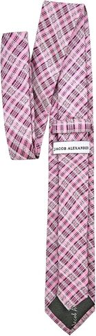 Jacob Alexander Men's Woven Plaid Pattern Regular or Slim Neck Tie in Saudi Arabia