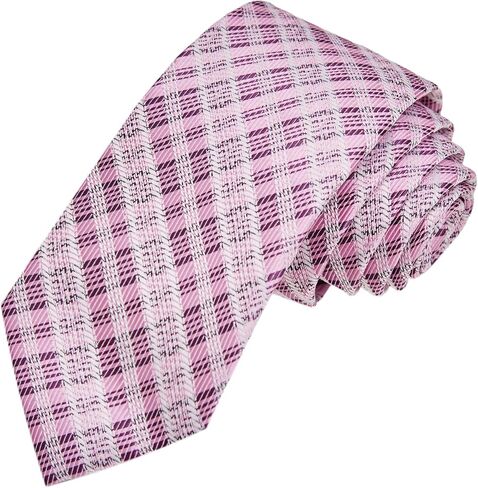 Jacob Alexander Men's Woven Plaid Pattern Regular or Slim Neck Tie in Saudi Arabia