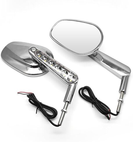 مرايا الدراجات النارية MZS كروم متوافقة مع VROD V-Rod Muscle VRSCF 2009-2017، إشارات الانعطاف LED ملحقات المرآة الجانبية للرؤية الخلفية in Saudi Arabia