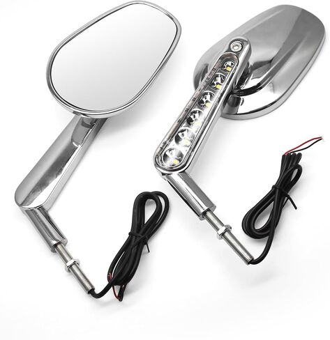 مرايا الدراجات النارية MZS كروم متوافقة مع VROD V-Rod Muscle VRSCF 2009-2017، إشارات الانعطاف LED ملحقات المرآة الجانبية للرؤية الخلفية in Saudi Arabia