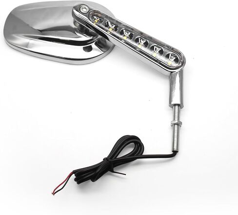 مرايا الدراجات النارية MZS كروم متوافقة مع VROD V-Rod Muscle VRSCF 2009-2017، إشارات الانعطاف LED ملحقات المرآة الجانبية للرؤية الخلفية in Saudi Arabia