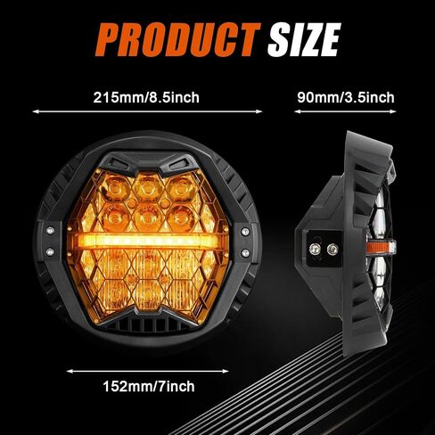 مصباح أمامي LED للدراجة النارية مقاس 7 بوصات من PSLER معتمد من DOT وE-MARK مع إشارة انعطاف كهرمانية لطريق Street Glide Road Glide Road King Electra Glide Low Rider ST Ultra Limited Softail Fat Boy Trike Heritage in Saudi Arabia