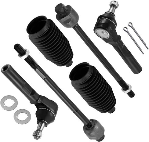 6PCS ES3492 EV370 Front Inner/Outer Tie Rod Ends Kit w/Tie Rod Boots Compatible with GMC Sierra 1500, Compatible with 1999-2006 Chevrolet Chevy Silverado 1500 in Saudi Arabia