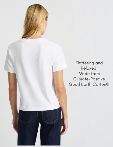 Women’s Good Earth Cotton® Box Cut T-Shirt – Australian-Grown Cotton, Relaxed Fit, Cropped Length, Crew Neck in Saudi Arabia
