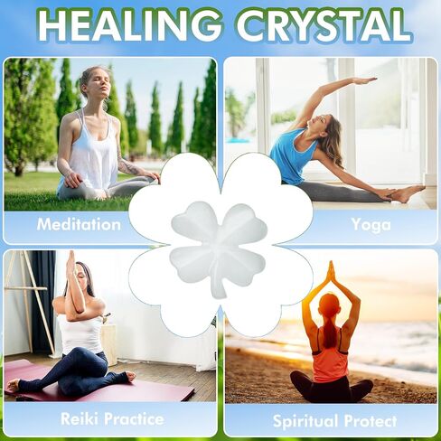 Natural Green Aventurine Four Leaf Clover - Feng Shui Lucky Crystal for Love Positivity, Polished Healing Stone Decor, Birthday Gift for Her Gift for Women Men in Kuwait