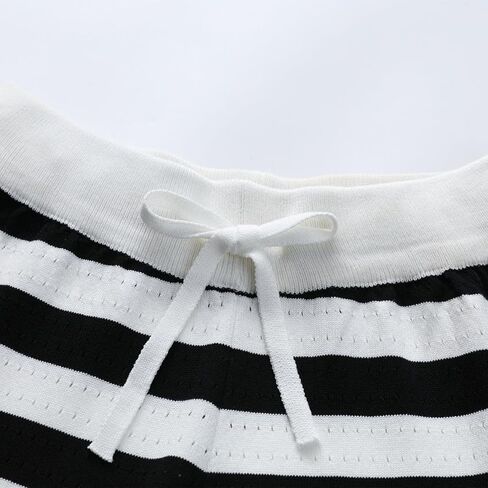 DERAX Women's 2 Piece Striped Sweatsuits Sets Long Sleeve Polo Sweater And Sweatpants Tracksuit Lounge Set Travel Outfits in Kuwait