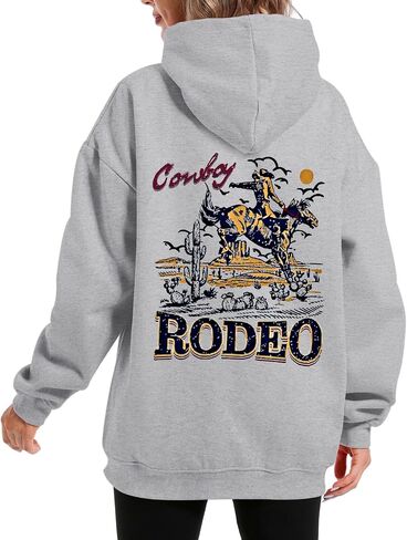 Cowboys Graphic Hoodies For Women Western Rodeo Hoodie Country Concert Sweatshirts Vintage Cowboy Fleece Pullover in Saudi Arabia