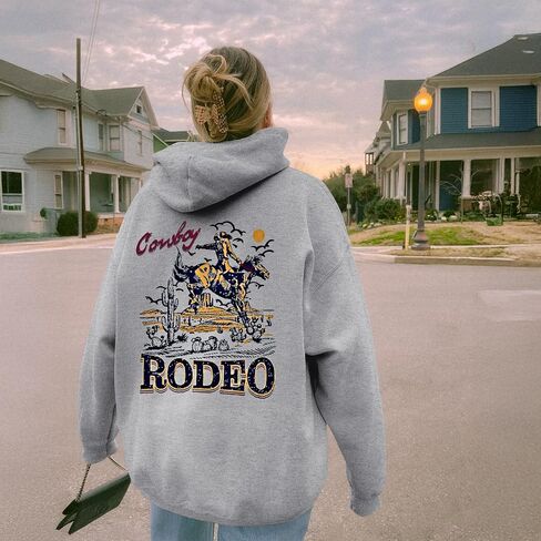 Cowboys Graphic Hoodies For Women Western Rodeo Hoodie Country Concert Sweatshirts Vintage Cowboy Fleece Pullover in Saudi Arabia