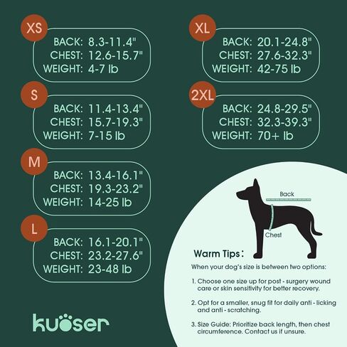 Kuoser Recovery Suit for Dogs Cats After Surgery, Professional Pet Recovery Shirt Dog Abdominal Wounds Bandages, Substitute E-Collar & Cone,Prevent Licking Dog Onesies Pet Surgery Recovery Suit in Saudi Arabia