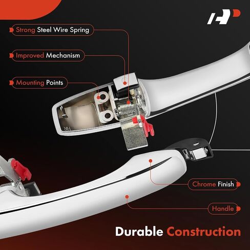 A-Premium - Exterior Door Handles Front Rear Driver Passenger - Compatible with Chrysler & Dodge Models - 300 300C 2005-2010, Magnum 2005-2008, Charger 2007 - Replace# 5065801AG 4589009AH CH1310142 in Saudi Arabia