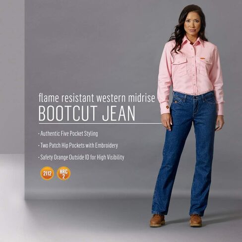 جينز نسائي من Wrangler Fr Western متوسط ​​الارتفاع ذو قصة طويلة in Kuwait