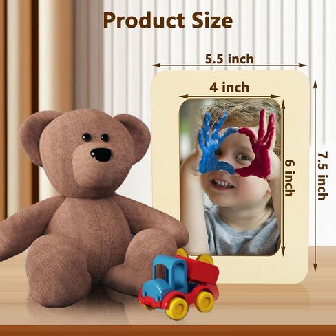 20 PCS Wooden Picture Frames for Craft Unfinished Wood Photo Frames with Stand DIY Wood Picture Frames Kit for 3 x 5 In Photos Postcard Picture Frame for DIY Painting Arts Projects in Kuwait