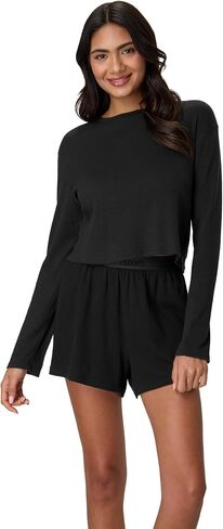 Hanes womens Sleepwear Set, Originals Supersoft Comfywear Long-sleeve Top & Sleep Shorts, Loungewear Set for Women in Saudi Arabia
