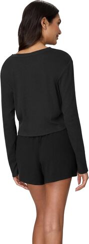 Hanes womens Sleepwear Set, Originals Supersoft Comfywear Long-sleeve Top & Sleep Shorts, Loungewear Set for Women in Saudi Arabia