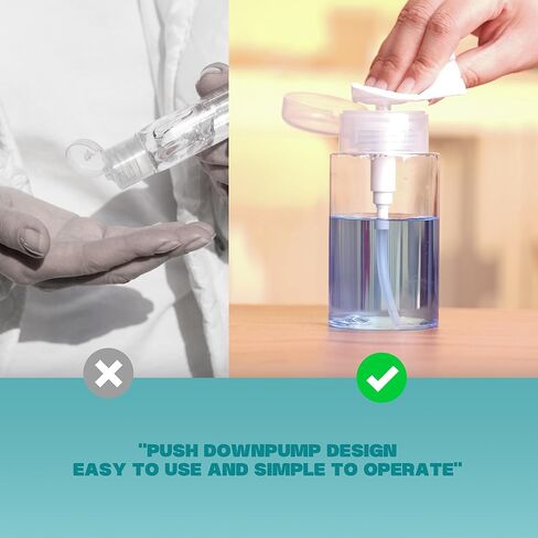 3 عبوات من موزع مضخة الضغط للأسفل، زجاجات فارغة من الأعلى مع ملصقات DIY للكحول وطلاء الأظافر ومزيل المكياج وتونر (80 مل) in Kuwait