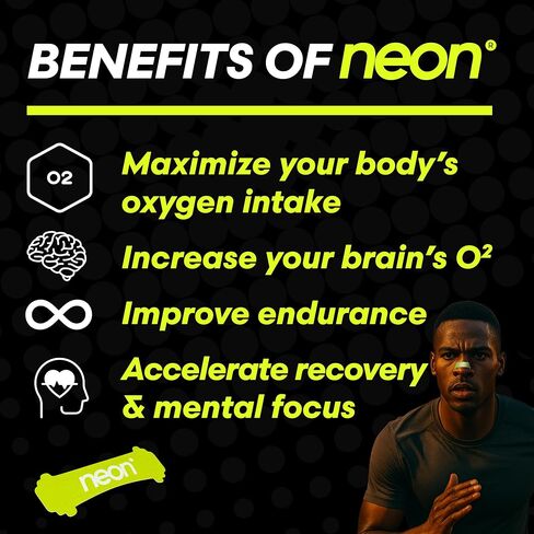 Nasal Strips (60 Count) - Oil & Sweat Resistant Adhesive - Athletic Nasal Strips for Sport & Nose Strips for Snoring & Sleeping - Nose Strips for Breathing (NEON Green Color) in Saudi Arabia