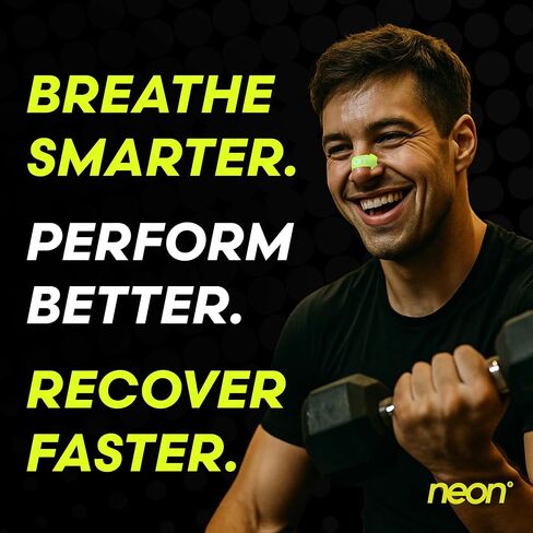 Nasal Strips (60 Count) - Oil & Sweat Resistant Adhesive - Athletic Nasal Strips for Sport & Nose Strips for Snoring & Sleeping - Nose Strips for Breathing (NEON Green Color) in Saudi Arabia