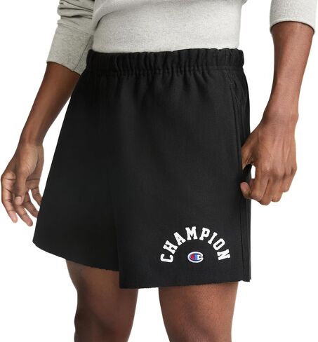 Champion Mens Reverse Weave Relay Cut Off Shorts, 7", Arch Logo in Saudi Arabia