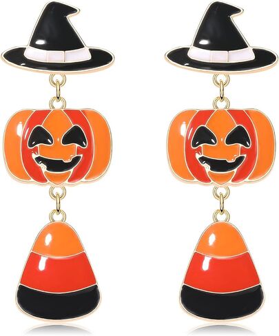 ANGLESJELL Halloween Earrings for Women HOCUS POCUS Earrings Spooky Witch Hat Pumpkin Earrings Festive Costume Party Accessory Gifts in Saudi Arabia
