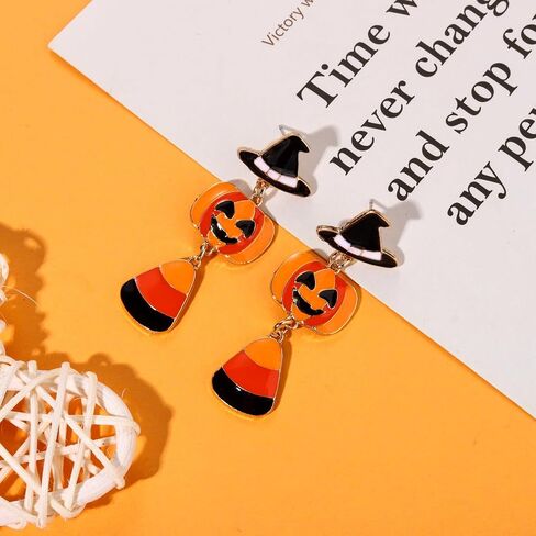 ANGLESJELL Halloween Earrings for Women HOCUS POCUS Earrings Spooky Witch Hat Pumpkin Earrings Festive Costume Party Accessory Gifts in Saudi Arabia