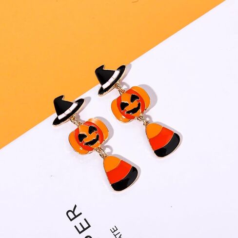 ANGLESJELL Halloween Earrings for Women HOCUS POCUS Earrings Spooky Witch Hat Pumpkin Earrings Festive Costume Party Accessory Gifts in Saudi Arabia