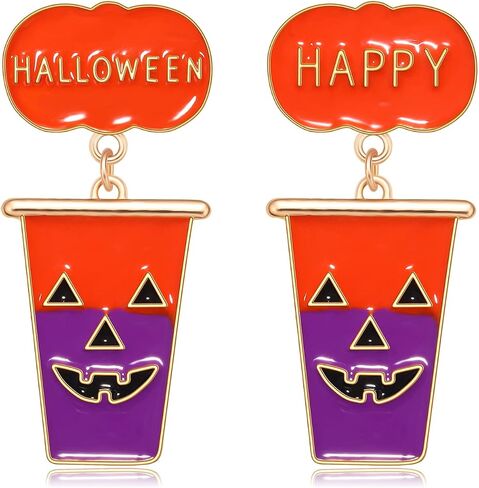 ANGLESJELL Halloween Earrings for Women HOCUS POCUS Earrings Spooky Witch Hat Pumpkin Earrings Festive Costume Party Accessory Gifts in Saudi Arabia