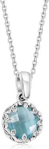 925 Sterling Silver Gemstone Necklace for Women - Birthstone Necklace for Women - Dainty Silver Necklace - Necklaces for Women Silver - Dainty Necklace for Women - Gemstone Jewelry Silver in Saudi Arabia