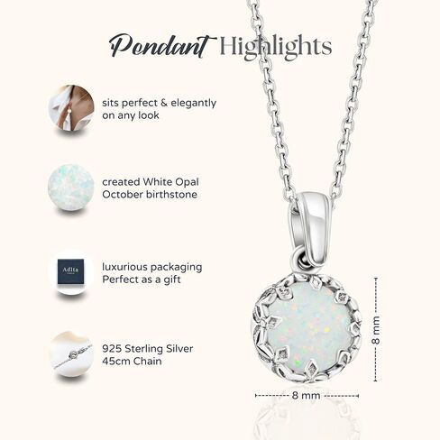925 Sterling Silver Gemstone Necklace for Women - Birthstone Necklace for Women - Dainty Silver Necklace - Necklaces for Women Silver - Dainty Necklace for Women - Gemstone Jewelry Silver in Saudi Arabia