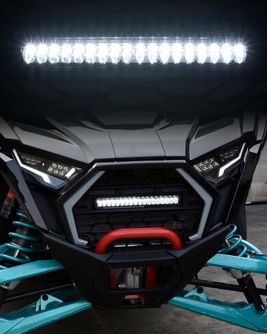SAUTVS Waterproof Front Mesh Grill with LED Light Bar for Polaris RZR PRO XP/PRO R/PRO S 2025, Black Mesh Grille with Spotlight, Replace OEM #5465595-070, #5459950-070 in Saudi Arabia