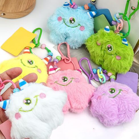 Cute Plush Smiling One-Eyed Monster Keyring, Cute Smiling Face Soft Car Keychain Bag Gifts for Women Backpack Decoration in Saudi Arabia
