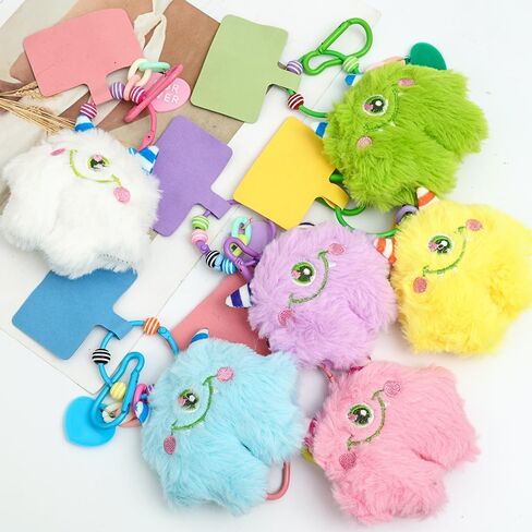 Cute Plush Smiling One-Eyed Monster Keyring, Cute Smiling Face Soft Car Keychain Bag Gifts for Women Backpack Decoration in Saudi Arabia