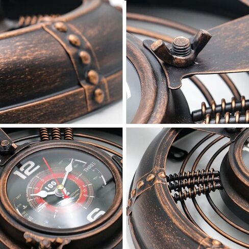 ديكور جدار مروحة الطائرة، ديكور الطيران، هدايا الطيار، ساعة Steampunk، ساعة كهف رجل، فن جداري لغرفة نوم المكتب، تعمل بالبطارية، بني in Kuwait