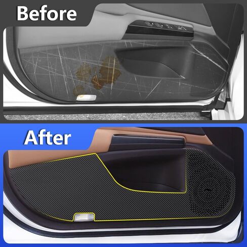 Car Door Anti Kick Pad for Lexus ES 2019 2020 2021 2022 2023 2024 2025 Hybrid 250 350 300h Accessories Carbon Fiber style Leather Sticker Sill Protector Cover Edge Guard Side Mat Interior Dirty in Saudi Arabia
