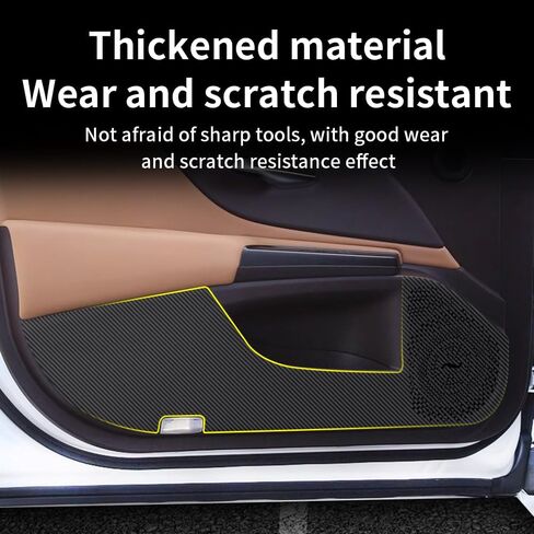 Car Door Anti Kick Pad for Lexus ES 2019 2020 2021 2022 2023 2024 2025 Hybrid 250 350 300h Accessories Carbon Fiber style Leather Sticker Sill Protector Cover Edge Guard Side Mat Interior Dirty in Saudi Arabia