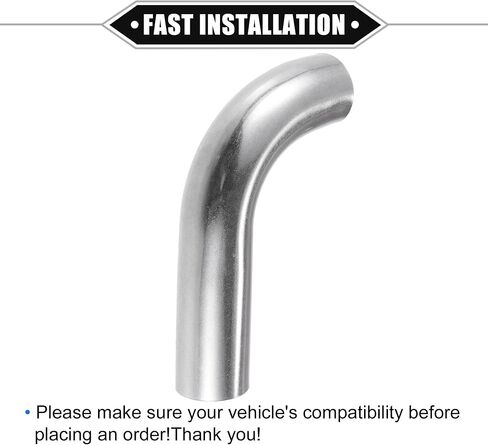 Bend Elbow Pipe Tube, 1" OD 4" 2.36" Leg 90 Degree DIY Exhaust Pipe Intercooler Air Intake Tube Universal for Car Truck Automotive Durable 304 Stainless Steel Silver Tone in Saudi Arabia